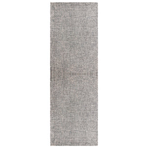 Homeroots 8' Runner Gray And Ivory Wool Checkered Hand Tufted Runner Rug Black Wool 554420