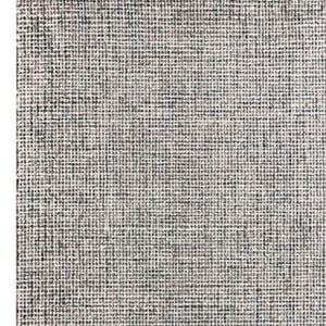 Homeroots 8' Runner Gray And Ivory Wool Checkered Hand Tufted Runner Rug Black Wool 554420