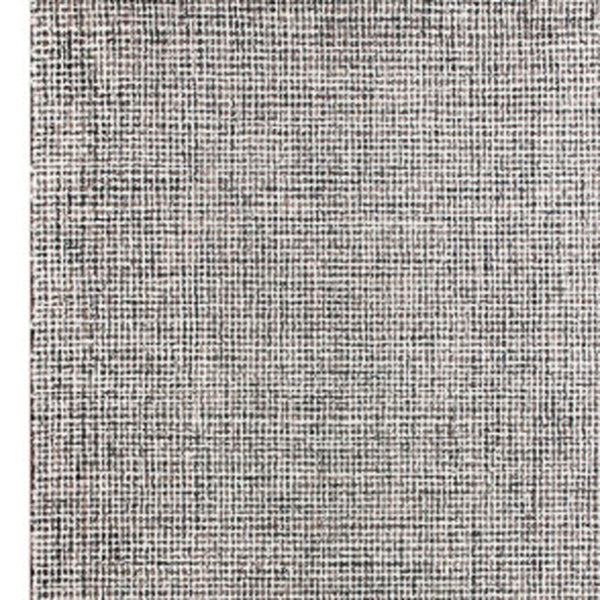 Homeroots 8' Runner Gray And Ivory Wool Checkered Hand Tufted Runner Rug Black Wool 554420