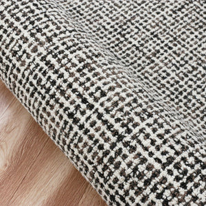 Homeroots 8' Runner Gray And Ivory Wool Checkered Hand Tufted Runner Rug Black Wool 554420