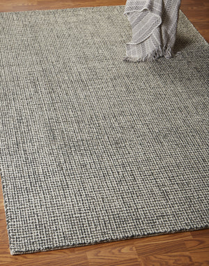 Homeroots 8' Runner Gray And Ivory Wool Checkered Hand Tufted Runner Rug Black Wool 554420