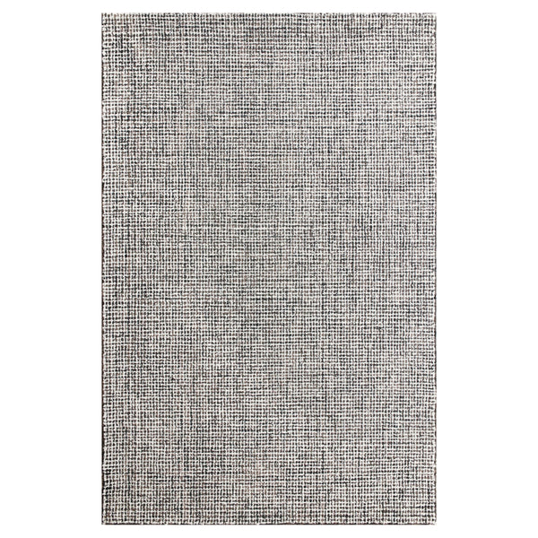Homeroots 10' X 14' Gray And Ivory Wool Checkered Hand Tufted Area Rug Black Wool 554421