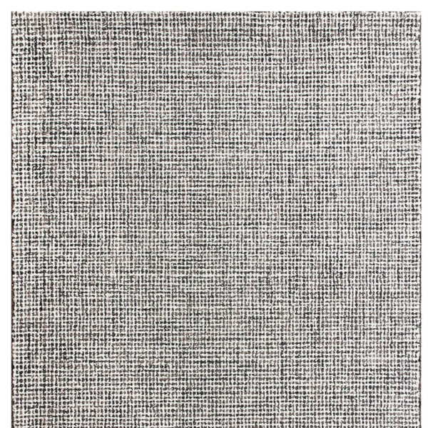 Homeroots 10' X 14' Gray And Ivory Wool Checkered Hand Tufted Area Rug Black Wool 554421