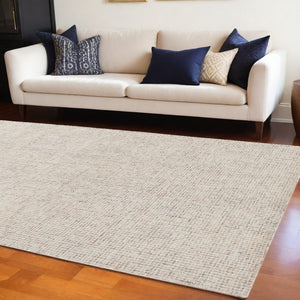 Homeroots 8' X 10' Beige And Brown Wool Abstract Hand Tufted Area Rug Tan Wool 554424