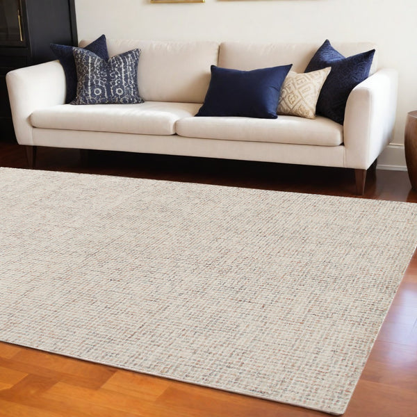 Homeroots 8' X 10' Beige And Brown Wool Abstract Hand Tufted Area Rug Tan Wool 554424