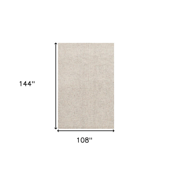 Homeroots 9' X 12' Beige And Brown Wool Abstract Hand Tufted Area Rug Tan Wool 554425