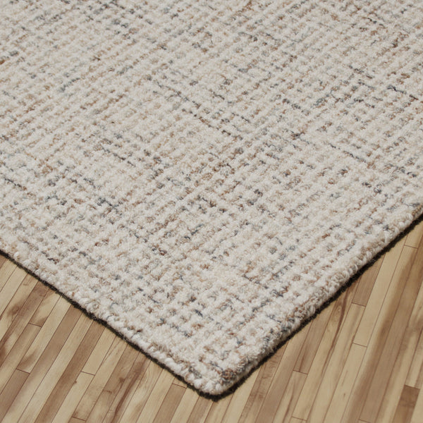 Homeroots 10' X 14' Brown Wool Checkered Hand Tufted Area Rug Tan Wool 554426