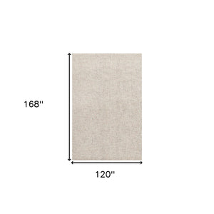 Homeroots 10' X 14' Brown Wool Checkered Hand Tufted Area Rug Tan Wool 554426