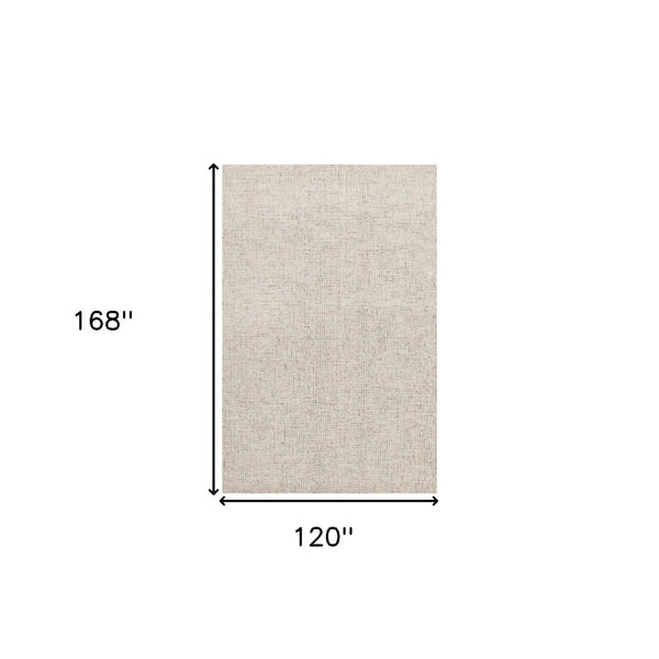 Homeroots 10' X 14' Brown Wool Checkered Hand Tufted Area Rug Tan Wool 554426