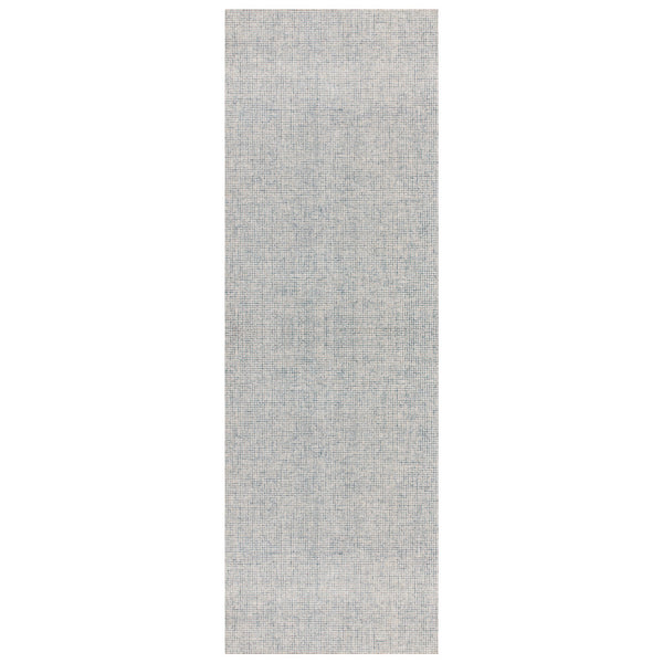 Homeroots 8' Runner Blue And Ivory Wool Abstract Hand Tufted Runner Rug Blue Wool 554427