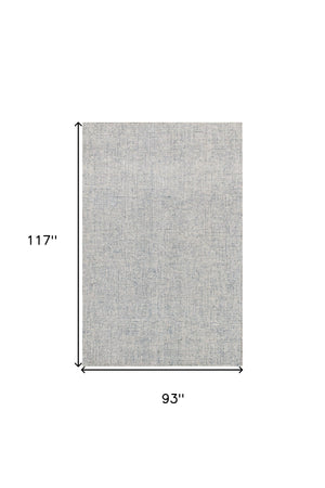 Homeroots 8' X 10' Blue And Ivory Wool Abstract Hand Tufted Area Rug Blue Wool 554429