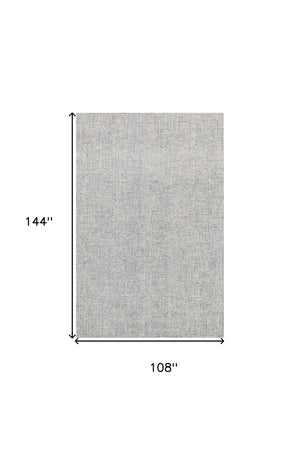 Homeroots 9' X 12' Blue And Ivory Wool Abstract Hand Tufted Area Rug Blue Wool 554430