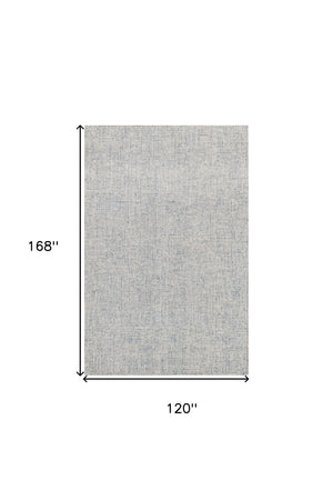 Homeroots 10' X 14' Blue Wool Checkered Hand Tufted Area Rug Blue Wool 554431