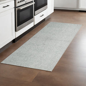 Homeroots 8' Runner Green And Ivory Wool Checkered Hand Tufted Runner Rug Green Wool 554432