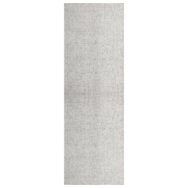 Homeroots 8' Runner Gray And Ivory Wool Checkered Hand Tufted Runner Rug Gray Wool 554437