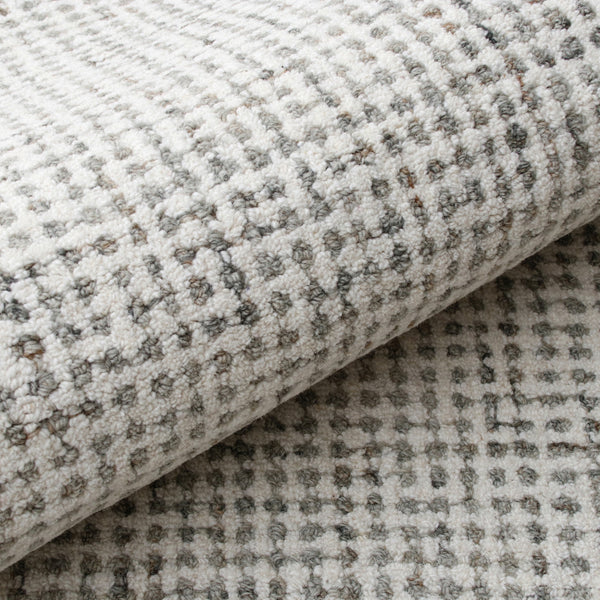 Homeroots 5' X 7' Gray And Ivory Wool Checkered Hand Tufted Area Rug Gray Wool 554438