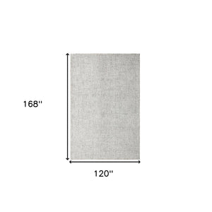 Homeroots 10' X 14' Gray And Ivory Wool Checkered Hand Tufted Area Rug Gray Wool 554441