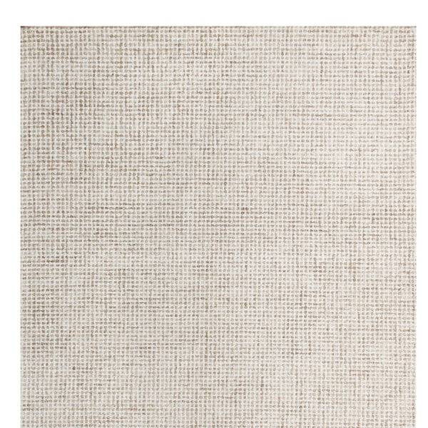 Homeroots 8' Runner Beige And Ivory Wool Checkered Hand Tufted Runner Rug Beige Wool 554442