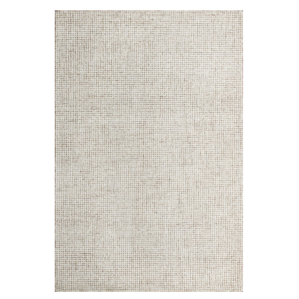 Homeroots 8' X 10' Beige And Ivory Wool Checkered Hand Tufted Area Rug Beige Wool 554444