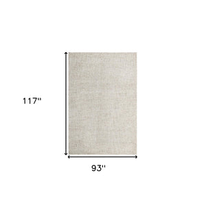 Homeroots 8' X 10' Beige And Ivory Wool Checkered Hand Tufted Area Rug Beige Wool 554444