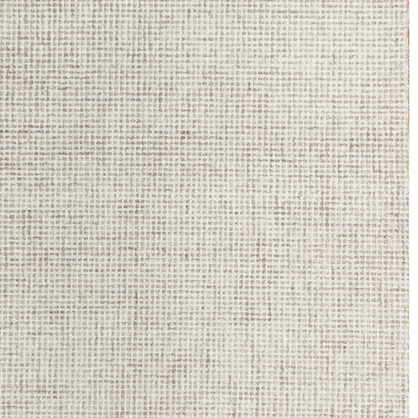 Homeroots 10' X 14' Beige And Ivory Wool Checkered Hand Tufted Area Rug Beige Wool 554446
