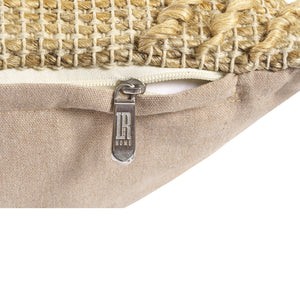 Homeroots 22" X 22" Brown Jute Diamond Throw Pillow   554550