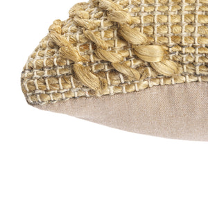 Homeroots 22" X 22" Brown Jute Diamond Throw Pillow   554550