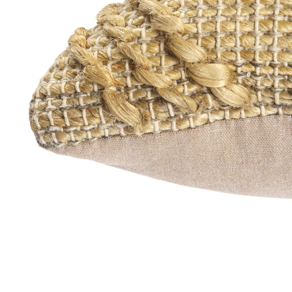 Homeroots 22" X 22" Brown Jute Diamond Throw Pillow   554550