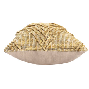 Homeroots 22" X 22" Brown Jute Diamond Throw Pillow   554550