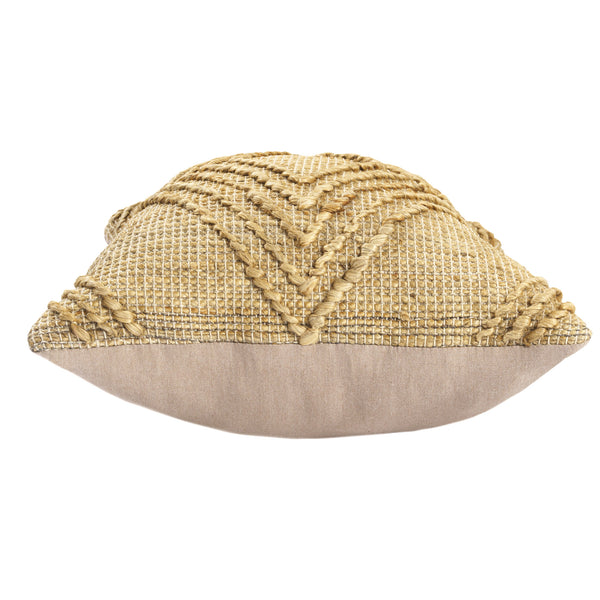 Homeroots 22" X 22" Brown Jute Diamond Throw Pillow   554550