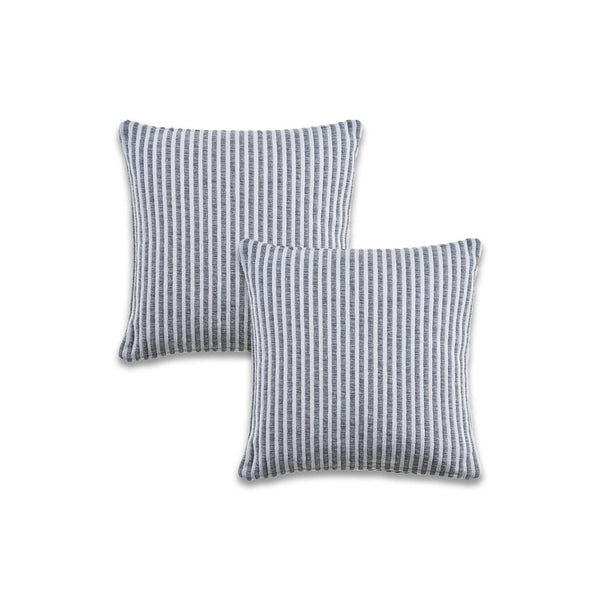 Homeroots Set Of Two Gray Striped Cotton Throw Pillow   554556