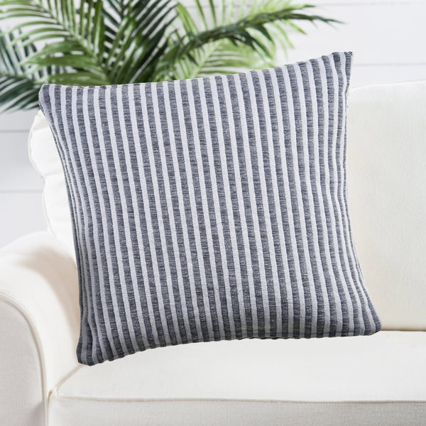 Homeroots Set Of Two Gray Striped Cotton Throw Pillow   554556