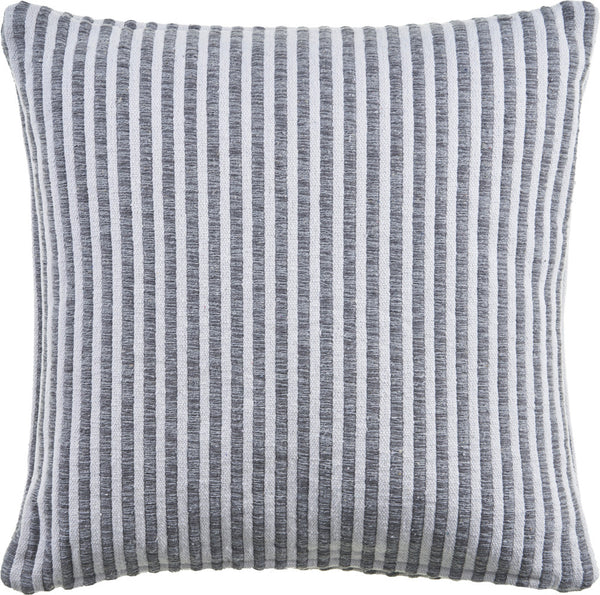 Homeroots Set Of Two Gray Striped Cotton Throw Pillow   554556