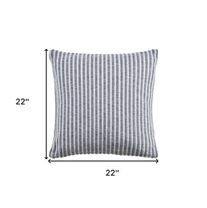 Homeroots Set Of Two Gray Striped Cotton Throw Pillow   554556