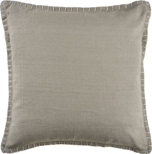 Homeroots Set Of Two Light Gray Cotton Throw Pillow Brown  554559