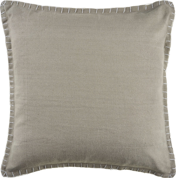 Homeroots Set Of Two Light Gray Cotton Throw Pillow Brown  554559