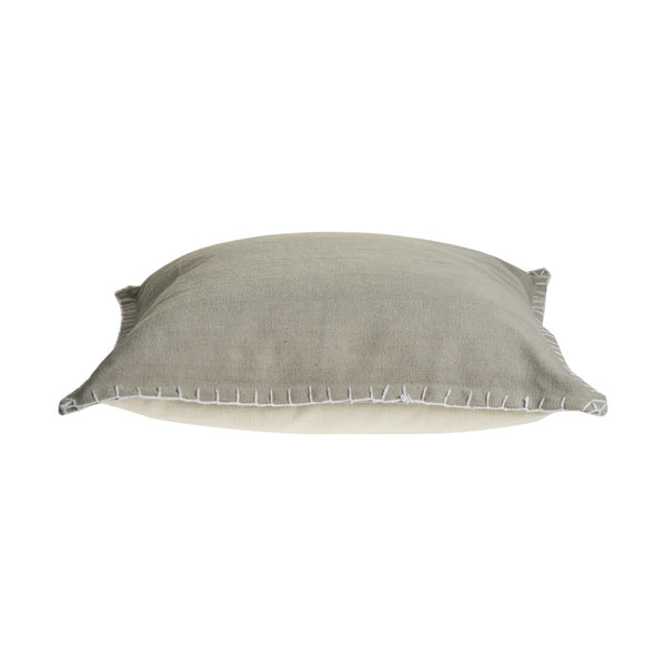 Homeroots Set Of Two Light Gray Cotton Throw Pillow Brown  554559
