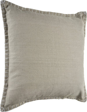 Homeroots Set Of Two Light Gray Cotton Throw Pillow Brown  554559