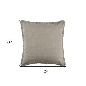 Homeroots Set Of Two Light Gray Cotton Throw Pillow Brown  554559