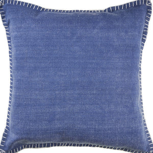 Homeroots Set Of Two Blue Cotton Throw Pillow Blue  554560