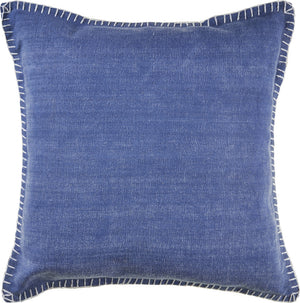 Homeroots Set Of Two Blue Cotton Throw Pillow Blue  554560