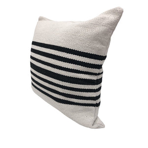 Homeroots Set Of Two Black And White Striped Cotton Throw Pillow   554561