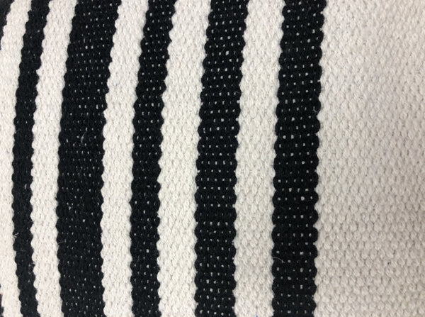 Homeroots Set Of Two Black And White Striped Cotton Throw Pillow   554561