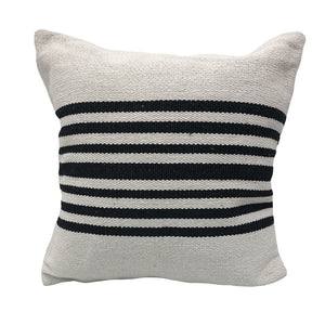 Homeroots Set Of Two Black And White Striped Cotton Throw Pillow   554561