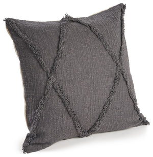 Homeroots Set Of Two Dark Gray Diamond Cotton Throw Pillow With Fringe Gray  554568