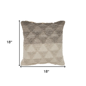 Homeroots Set Of Two Cream Geometric Cotton Throw Pillow With Texture   554573
