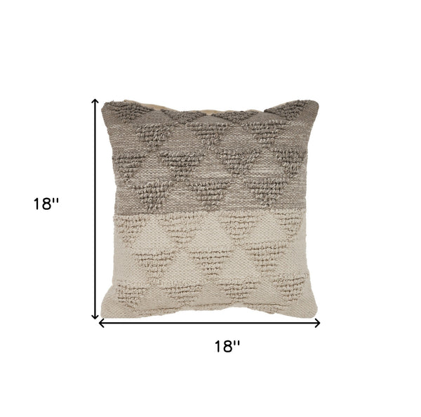 Homeroots Set Of Two Cream Geometric Cotton Throw Pillow With Texture   554573
