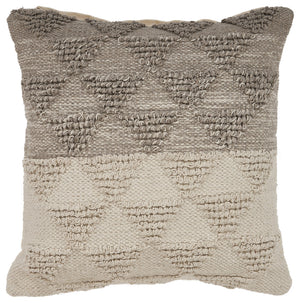 Homeroots Set Of Two Cream Geometric Cotton Throw Pillow With Texture   554573