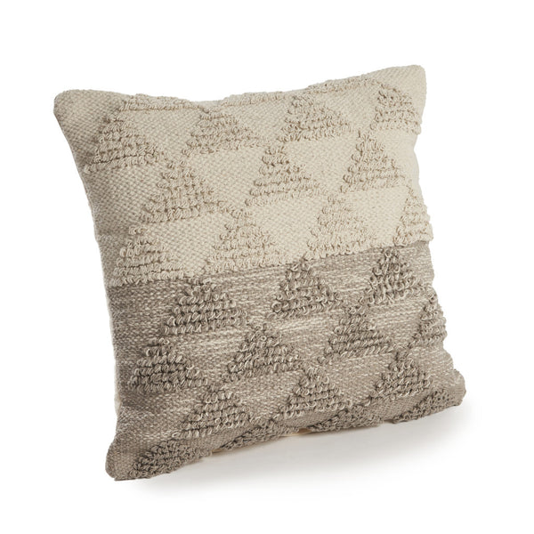 Homeroots Set Of Two Cream Geometric Cotton Throw Pillow With Texture   554573