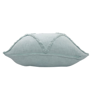 Homeroots Set Of Two Blue Diamond Cotton Throw Pillow With Fringe Blue  554592